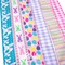 Easter Ribbon Wired-Easter Bunny/Eggs/Colorful Stripe/Pink and Purple Check Burlap Ribbon 2-1/2 Inch Total 90 Feets(30 Yards) 6 Rolls Spring Ribbon for Crafts Wreaths Wrapping Outdoor Decor